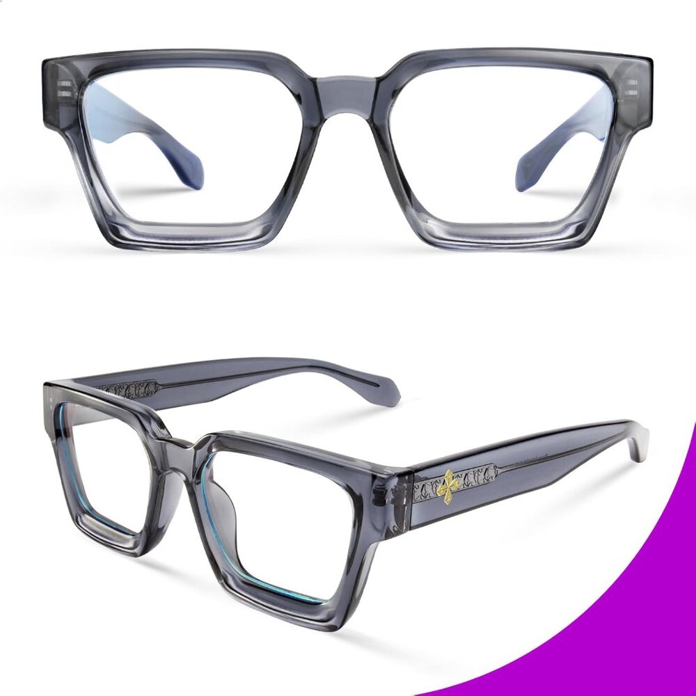 VISOONE Blue Light Blocking Glasses with TR90 Rectangle Frame